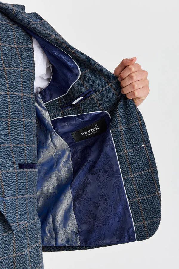 Paul Andrew Harris - Men's Navy Tweed Wool Blend Blazer