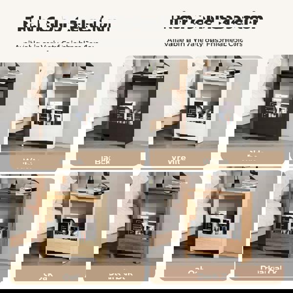 Levede Narrow Side Table Slim End Table Sofa Accent Table Magazine Storage Shelf