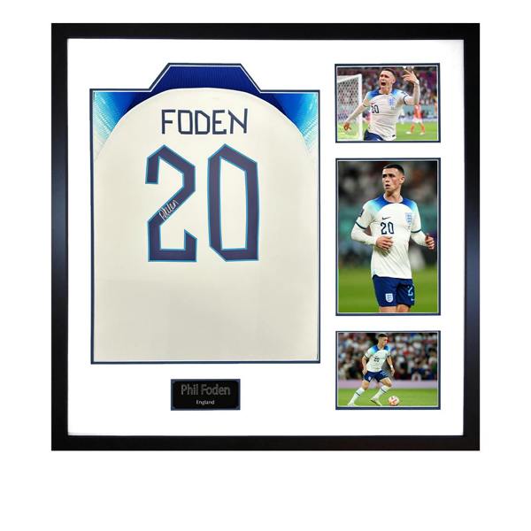 Phil Foden Signed England Shirt Elite Frame