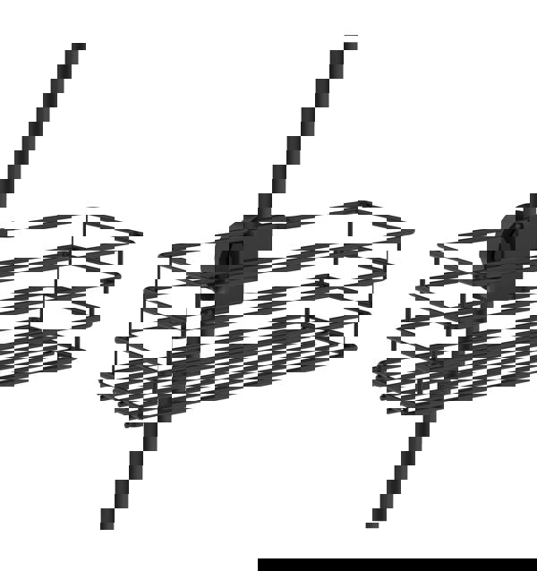 BESLAGSBODEN Matt Black Stainless Steel Shower Basket for Shower Riser Rail