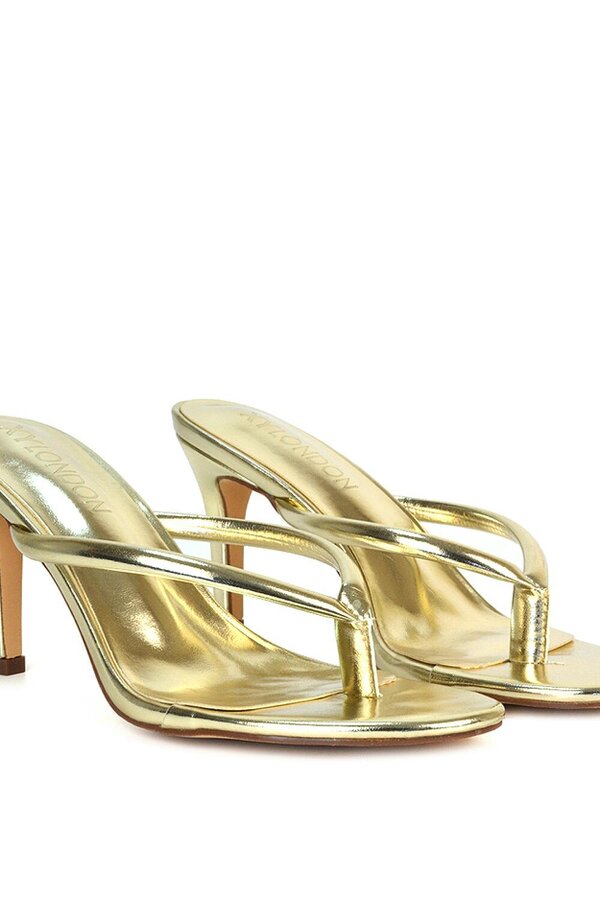 XY LONDON Stiletto High Heel Mules With Thong Strap