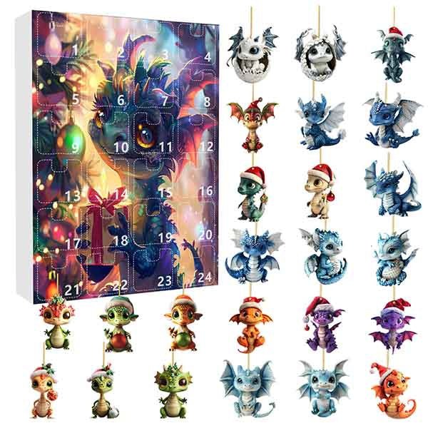 Leaper Christmas Calendar Blind Box Acrylic Cartoon Dragon Ornament