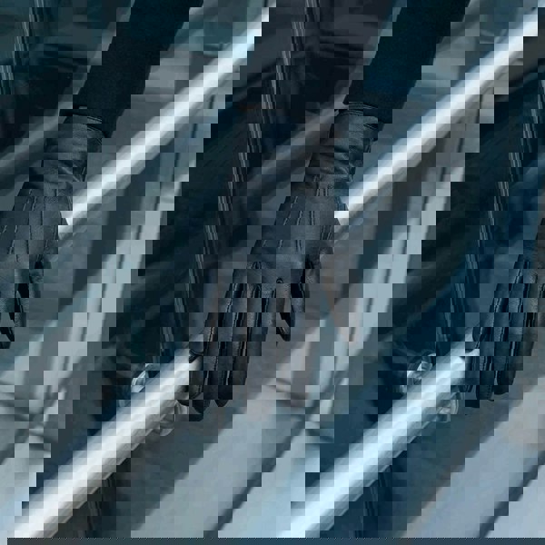 Infinity Leather Men's Leather Wool Lined Elastic Wrist Gloves