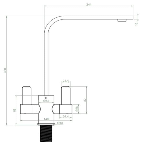 Flode Paddla | Dual Lever Kitchen Tap | Swan Neck Design | Chrome