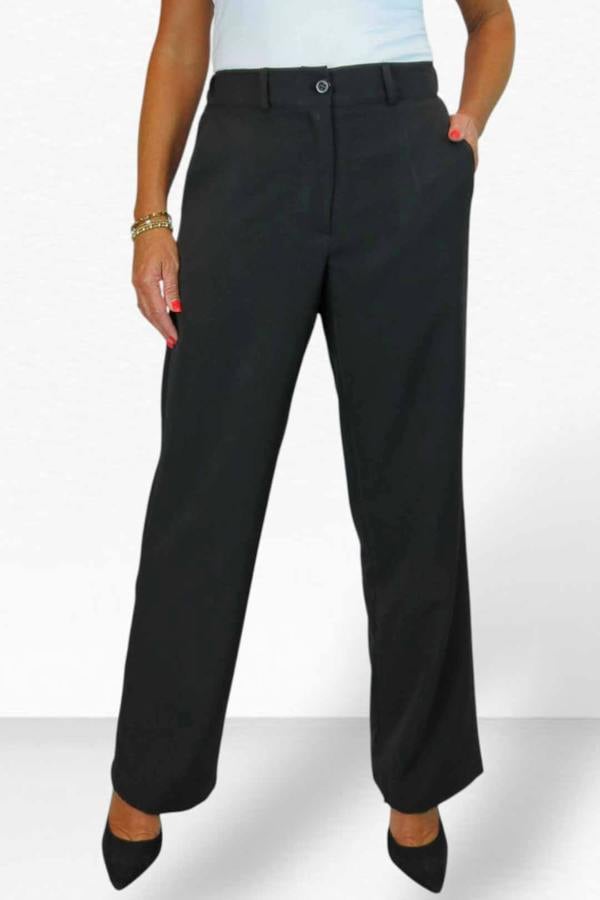 Paulo Due Women's Smart High Waist Wide Leg Trousers with Elastic Waist