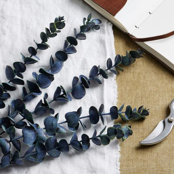Wyld Haus Set of 3 Artificial Flowers Large Blue Eucalyptus Stems