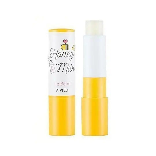 A'PIEU Honey & Milk Lip Balm stick – Nourishing Honey extract and Milk proteins infused Korean lip care available at Atelier De Glow UK.