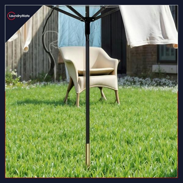 Laundry Mate Rotary Washing Line Spike 32mm Heavy-Duty Metal Ground Spike for Rotary Airer – Galvanized Garden Spike