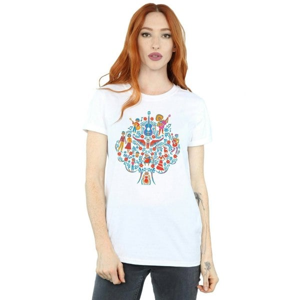 Disney Womens/Ladies Coco Tree Pattern Cotton Boyfriend T-Shirt - White