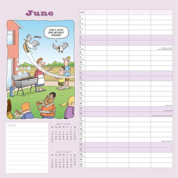 Funny Side Of Life Family Organiser 2027, Family Planners, Month To View, Humour, Gift