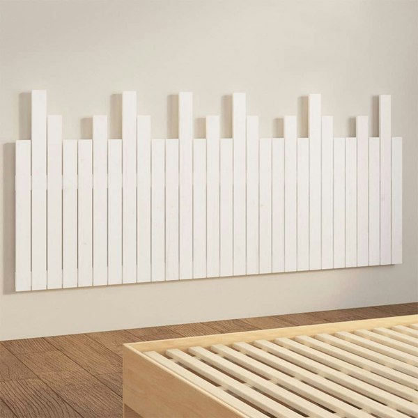 Berkfield Wall Headboard White 185x3x80 cm Solid Wood Pine