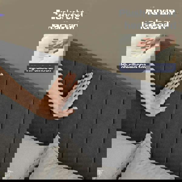 Levede Double Bed Frame with Adjustable Headboard Velvet Upholstered Dark Grey