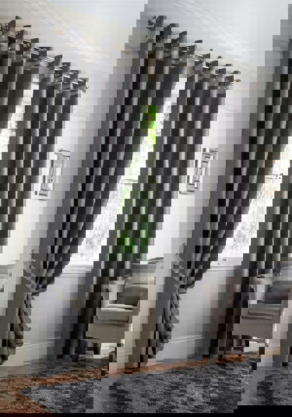 Luxury Living Palace Diamante Ring Top Blackout Curtains