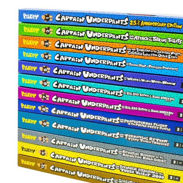 Captain Underpants Series 12 Books Collection Set by Dav Pilkey (Books 1-12) - Hardcover