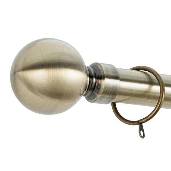 A.Unique Home Plain Ball Extendable Curtain Pole (25/28mm) (Antique Brass,120cm - 220cm)