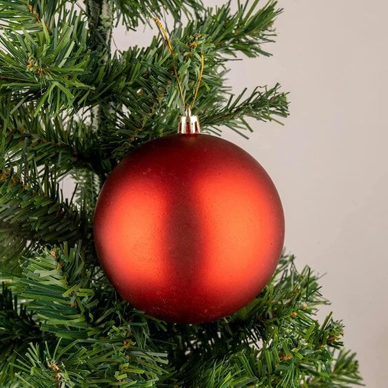 Shatchi Red Shatterproof Christmas Baubles in Pack Sizes of 3 or 6, 10cm Tree Decorations