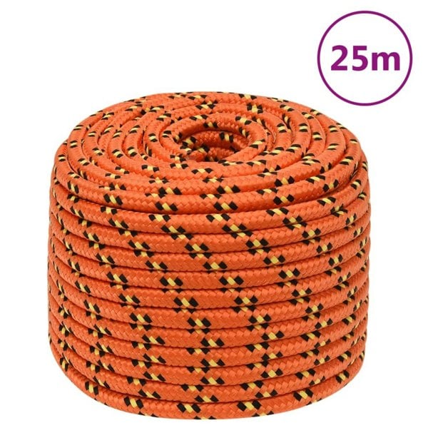 Berkfield Boat Rope Orange 12 mm 25 m Polypropylene