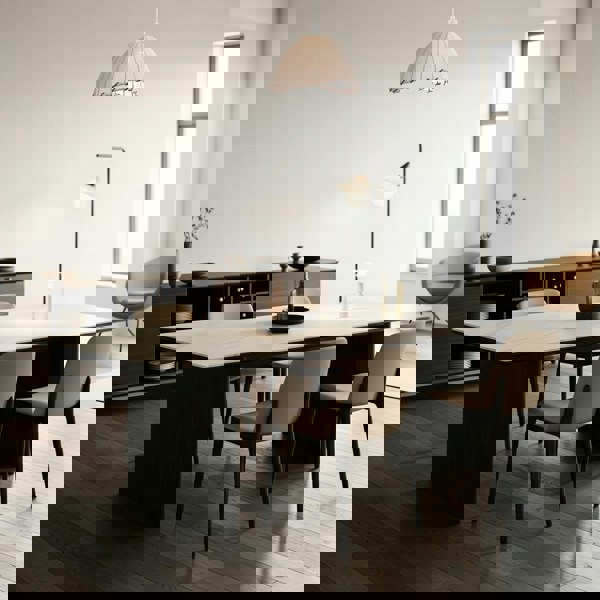 Natural Linen Oatmeal Beige Pendant Light Shade with Linking Rope Image 7