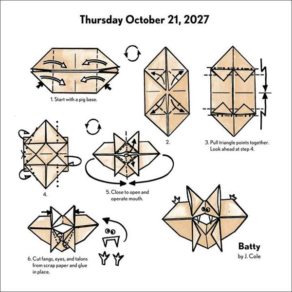 Andrews McMeel Publishing Easy Origami Desk Calendar 2027, Desk Calendars, Day To View, Art, Gift