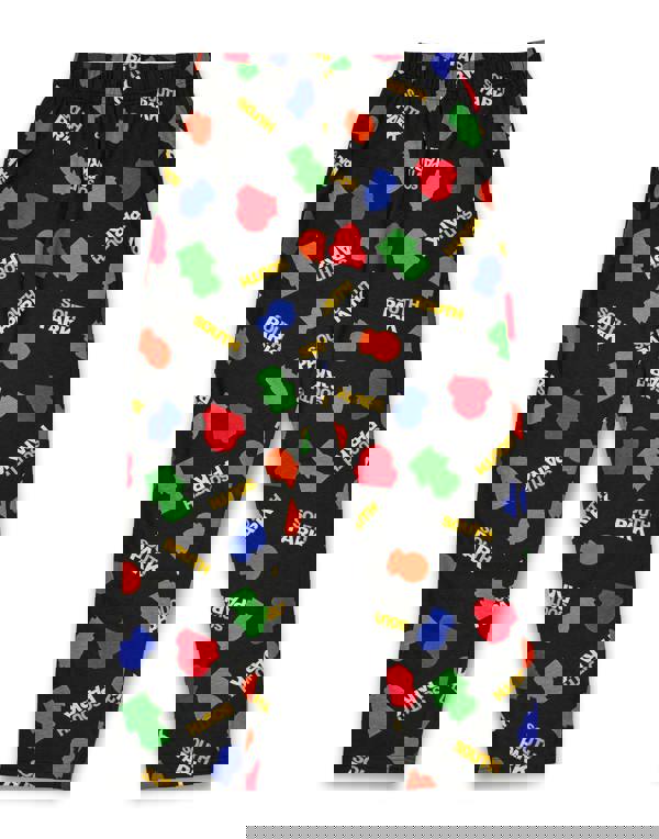 South Park Mens Black Front Character Top and All Over Print Bottoms Short Sleeve Long Leg Pyjama Set