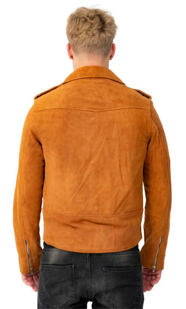 Infinity Leather Mens Goat Suede Leather Brando Biker Jacket-Melbourne