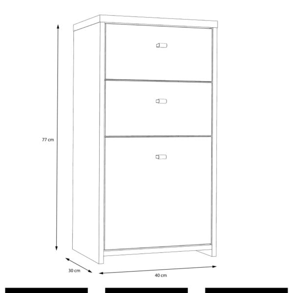 Wyld Haus Willowmere White and Natural Artisan Wood Chest Storage Cabinet 2 Drawers 1 Door