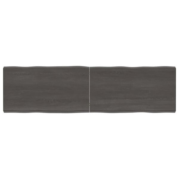 Berkfield Table Top Dark Grey 180x50x6 cm Treated Solid Wood Oak Live Edge