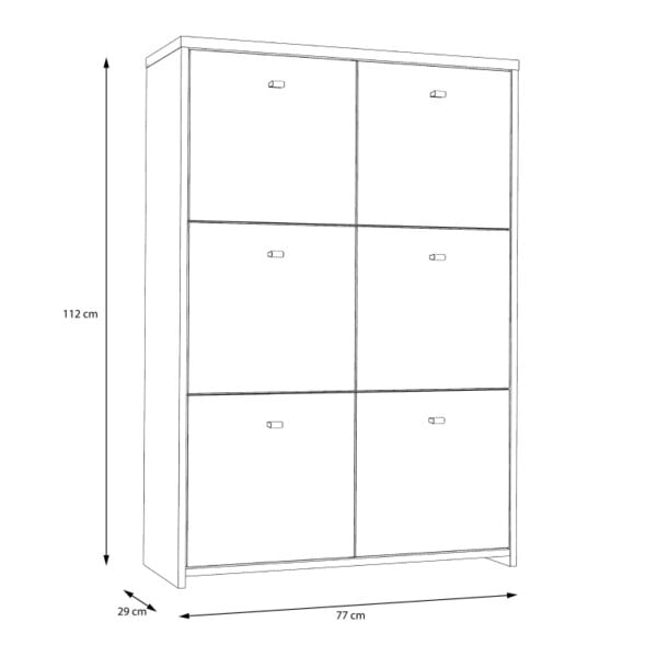 Wyld Haus Willowmere Vintage Wood Chest Storage Cabinet 6 Doors