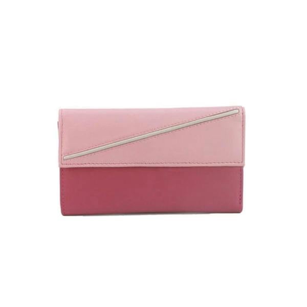 Eastern Counties Leather Andria Colour Block Leather Purse - Pink/Blue/Ivory