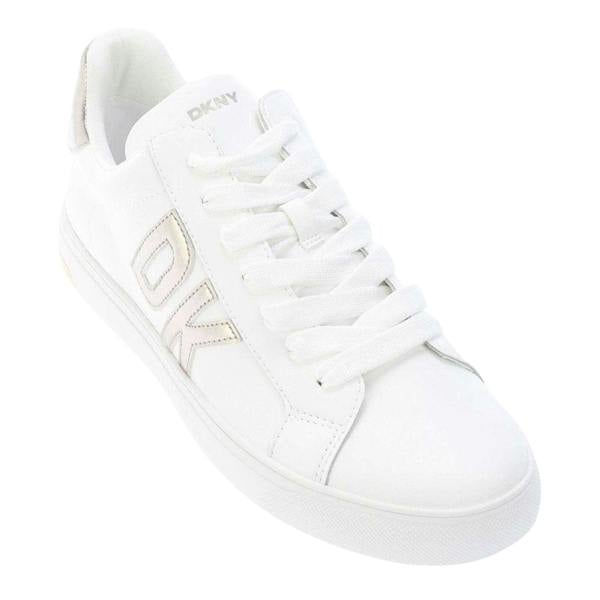 DKNY Womens/Ladies Abeni Leather Lace Up Trainers - White - 