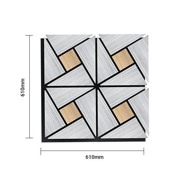 Britwall Geometric Acoustic Wall Panel - PET + MDF Size: 610 x 610 x 17mm (Pack of 4)