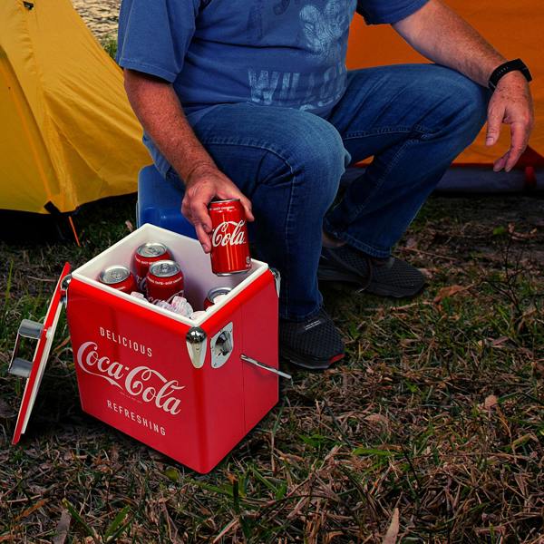Coca-Cola 13L Portable Cool Box – Ice Chest for Camping, Road Trips & Beach Outings (Red)