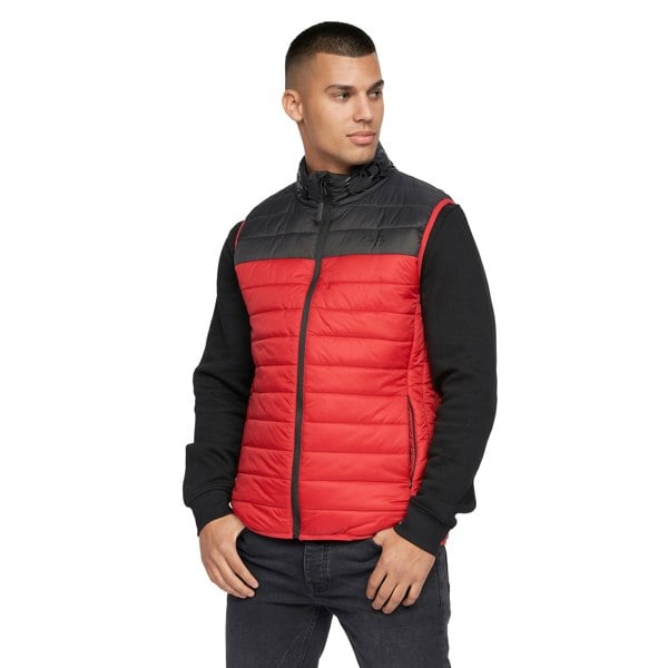 Crosshatch Mens Presnell High-Neck Gilet - Red
