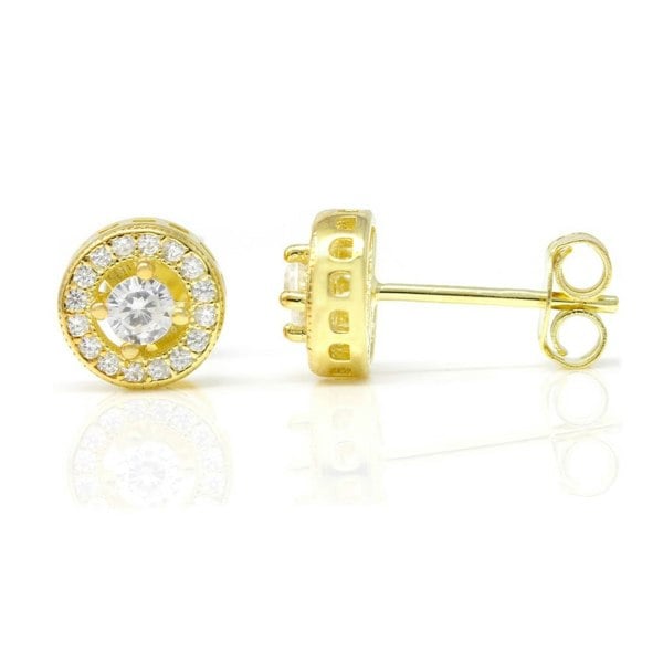 Say It With Halo Earrings - Yellow Gold Plated
