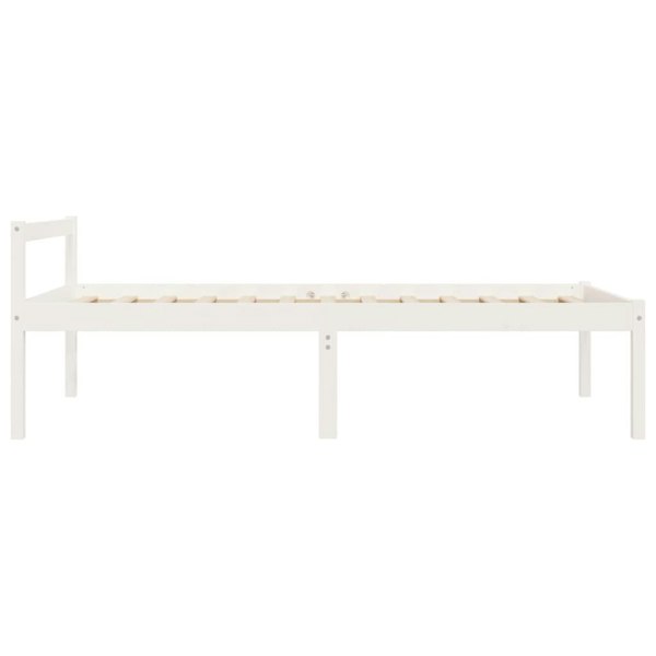 Berkfield Bed Frame White 90x190 cm Single Solid Wood Pine