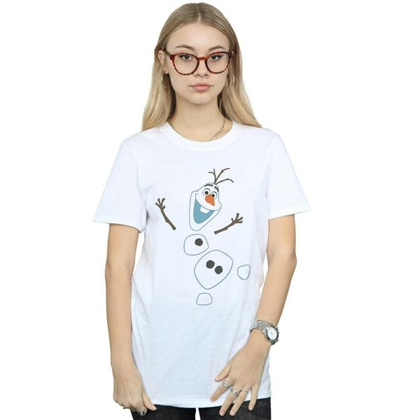 Disney Womens/Ladies Frozen Olaf Deconstructed Cotton Boyfriend T-Shirt - White