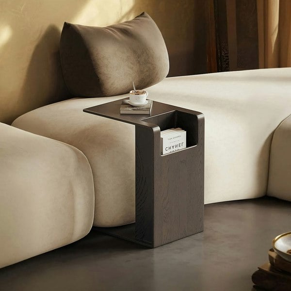 Rodge Side Table with Book Storage, Wood-Rit Concept-Rit Concept