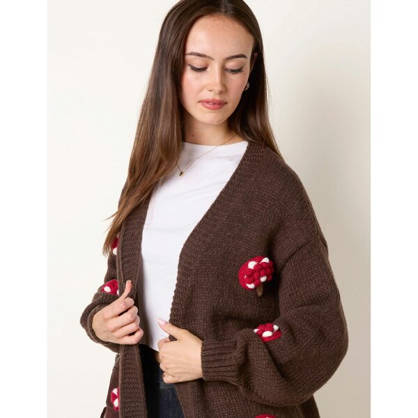 Blue Vanilla Mushroom Knit Cardigan