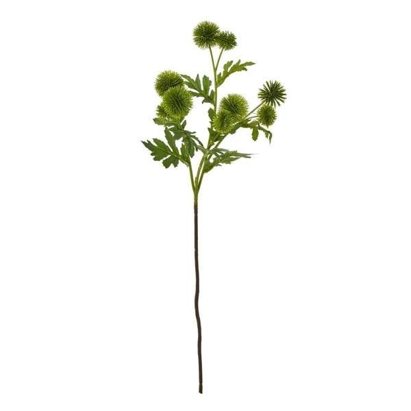 Hill Interiors Globe Thistle Spray Artificial Flower - Green - 