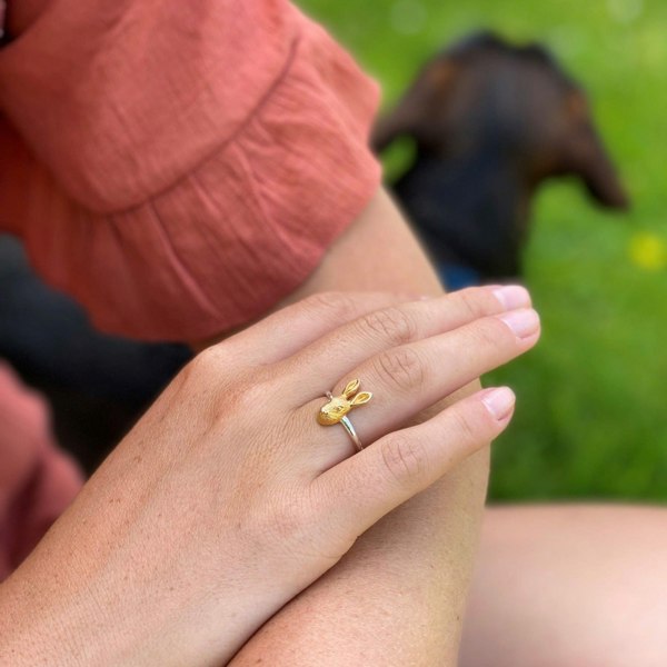 Sterling Silver Adjustable Hare Ring - Reeves & Reeves