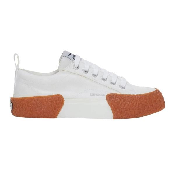 Superga Unisex Adult 2660 Stripe Big Bumpers Trainers - White/Gum - 