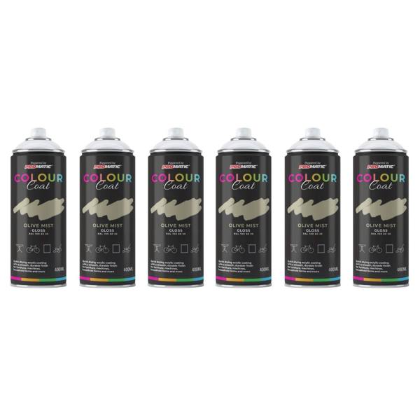 Colour Coat 6X Olive Mist RAL 100 60 20 Gloss Spray Paint 400ml