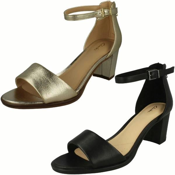 Clarks Ladies Clarks Heeled Strappy Sandals Kaylin60 2Part