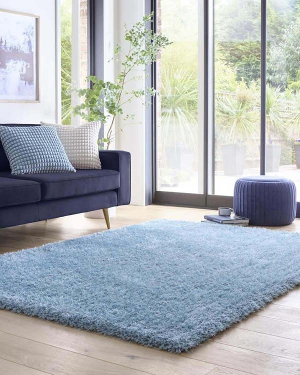 Chicago Duck Egg Blue Shaggy Rug | Luxurious | The Rugs