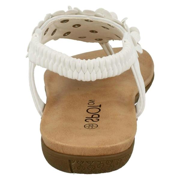 Spot On Girls Spot On Flat Flower Trim Toepost Sandals