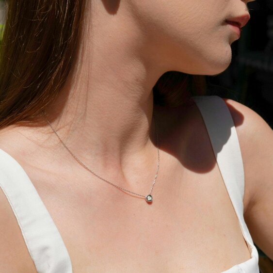 Spero London Sterling Silver Raw Uncut Polki Diamond Necklace