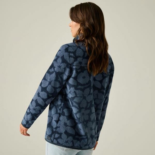 Regatta Womens/Ladies Frankie Shadow Flower Borg Half Zip Fleece Jacket - Navy - 