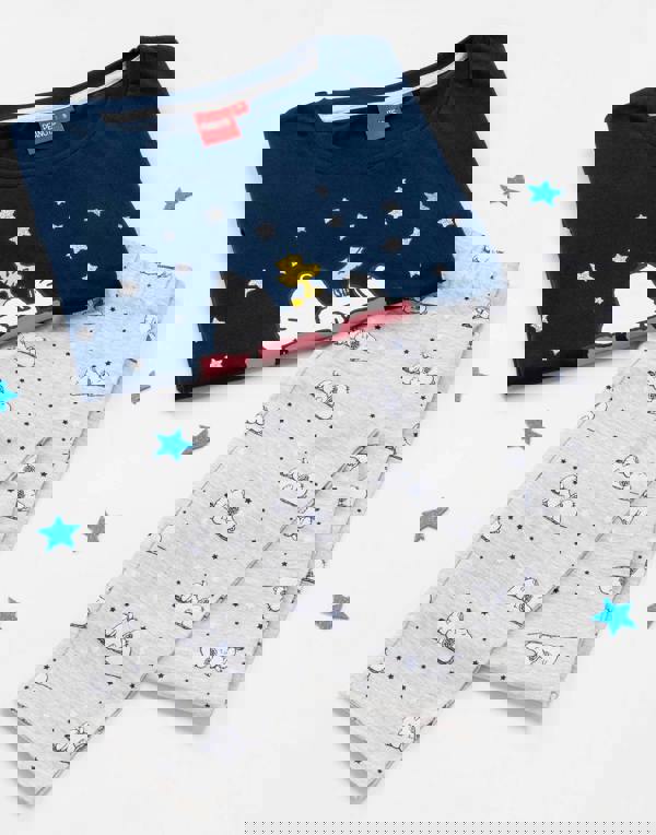 Peanuts Womens Blue Snoopy Short Sleeve Long Leg Pyjama Set