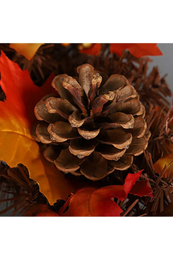 Living and Home Artificial Maple Leaf Wreath Outdoor Decoration for Halloween and Thanksgiving