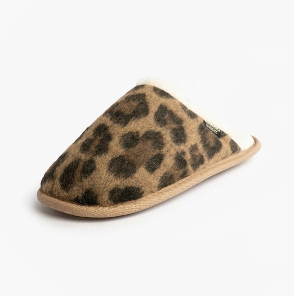 Totes Isotoner ANIMAL FUR Womens Mule Slippers Animal Print